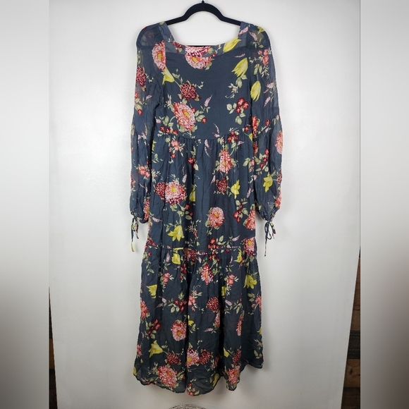 Anthropologie Evelin Maxi Dress Green Floral Boho Size Small - Picture 2 of 6